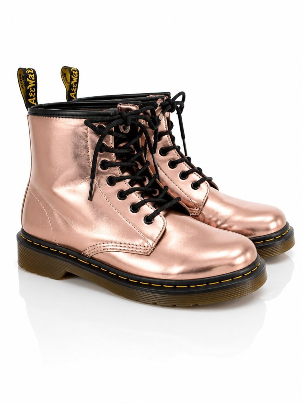 Dr DOC Martens 1460 Metallic Rose Gold Boots Girls US 2